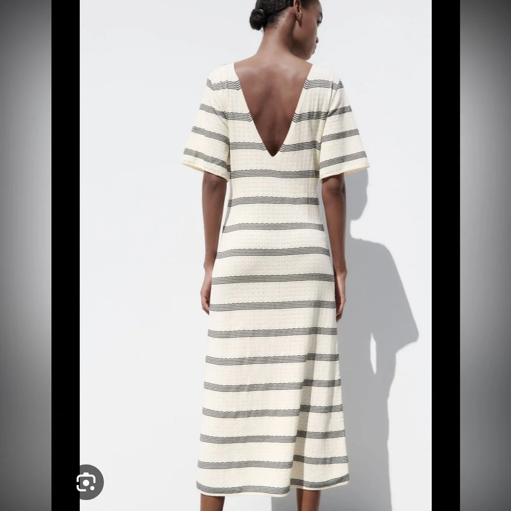 Zara STRIPED KNIT DRESS - Picture 2 of 5